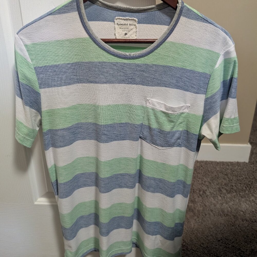 Mens Small Splendid Mills Striped T-Shirt